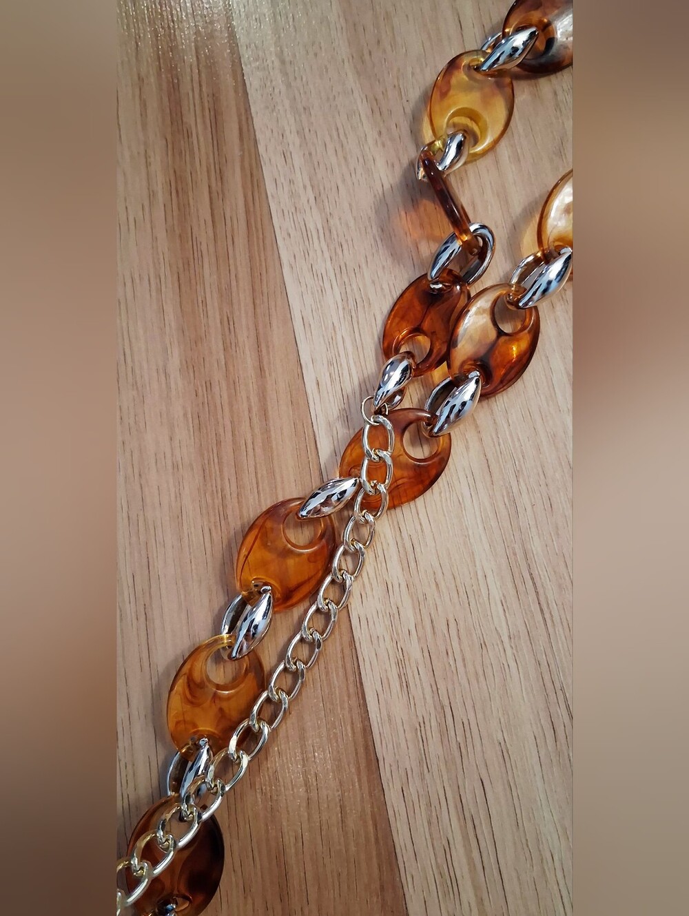Vintage Y2K Tortoiseshell Chain Hip Belt - Picture 4 of 6
